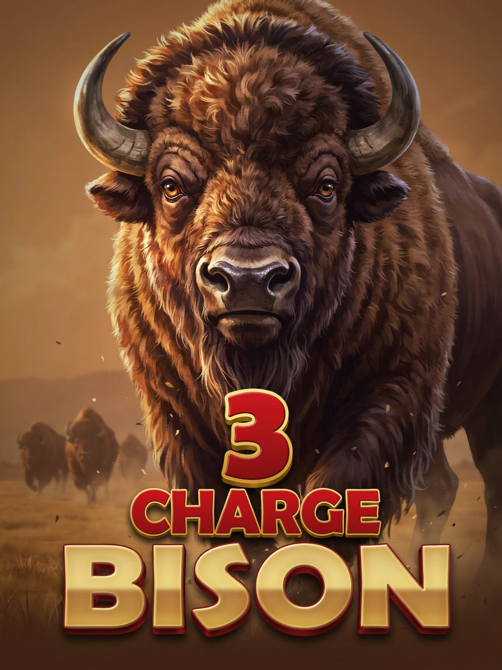 Reel art from the 3 Charge Bison pokie