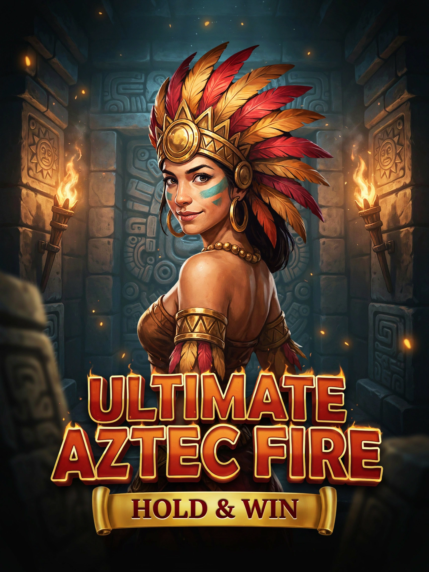 Ultimate Aztec Fire Hold and Win pokie loading screen